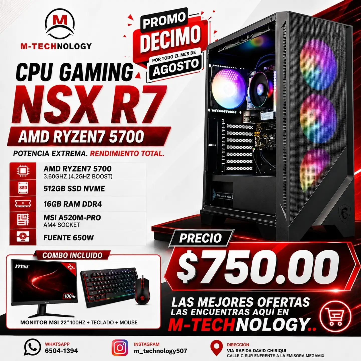 Productos y equipos disponibles en M-Technology